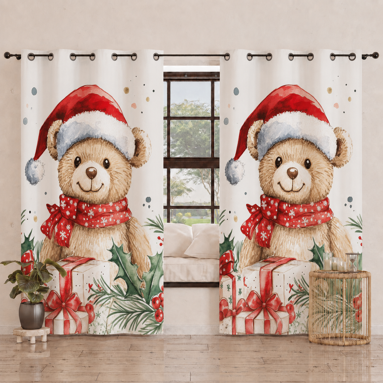 Tenda Arredo da Interno a Pannelli con Anelli 25 Xmas 16