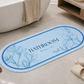 Tappeto Bagno Stampa Digitale Forma Ovale Clean Celesta Carta da Zucchero