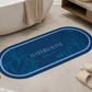 Tappeto Bagno Stampa Digitale Forma Ovale Clean Blu