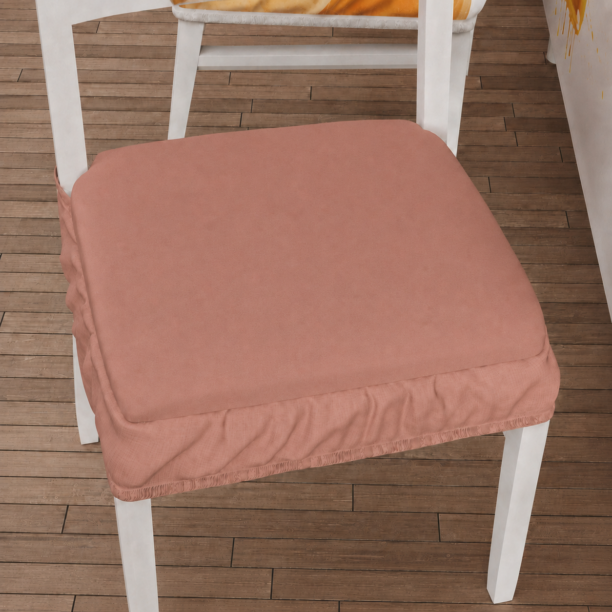 Cuscini per Sedie con Elastico in Tinta Unita Coral