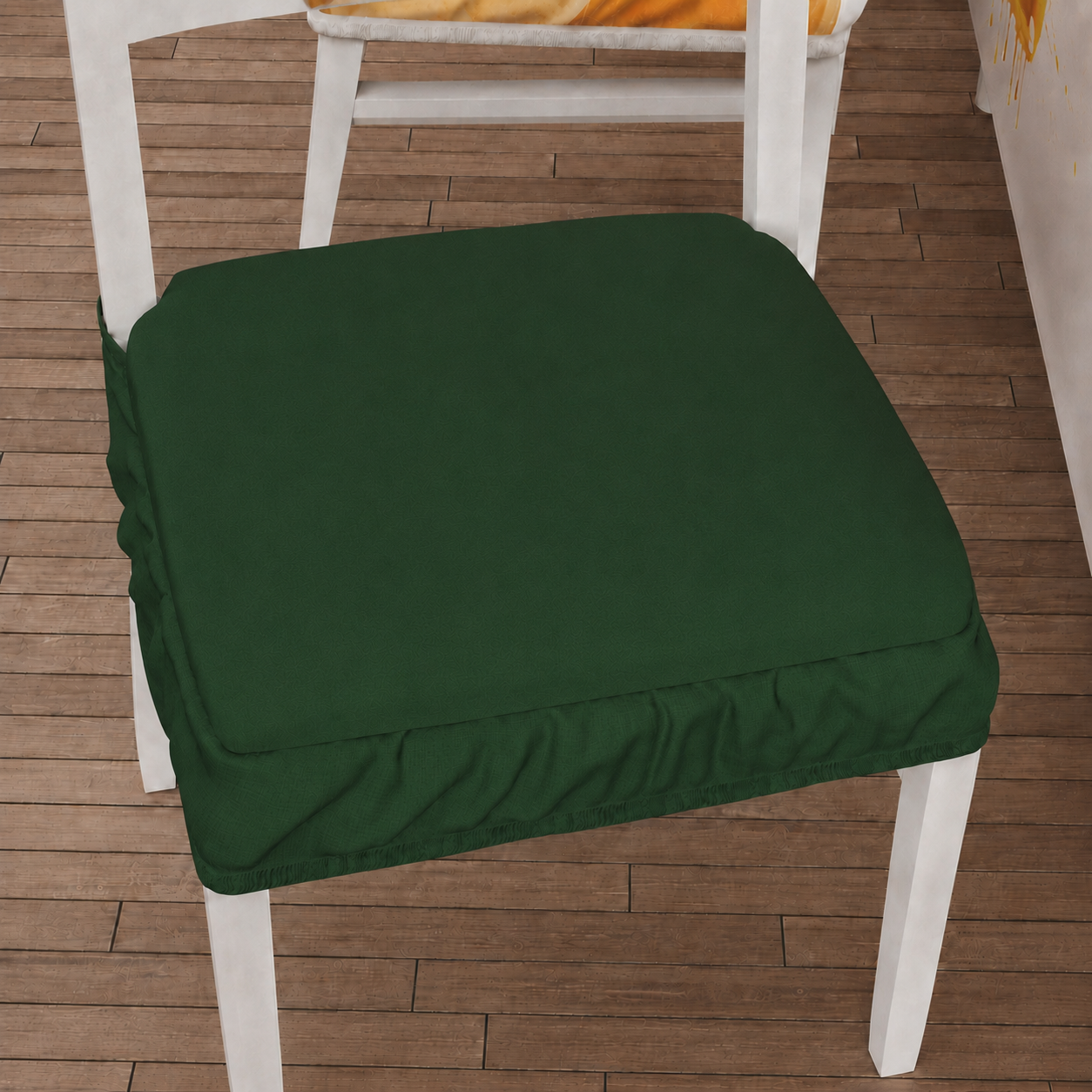 Cuscini per Sedie con Elastico in Tinta Unita Verde Scuro