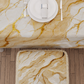 Coprisedia con Elastico Effetto Marmo Beige | Set 2 o 6 Pz | PETTI