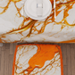 Coprisedia con Elastico Effetto Marmo Arancione | Set 2 o 6 Pz | PETTI