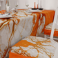 Coprisedia con Elastico Effetto Marmo Arancione | Set 2 o 6 Pz | PETTI