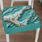 Coussins pour Chaises avec Élastique Housse de Chaise Effet Marbre Aigue-marine - AQUATIQUE