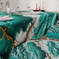 Coussins pour Chaises avec Élastique Housse de Chaise Effet Marbre Aigue-marine - AQUATIQUE