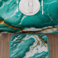 Coussins pour Chaises avec Élastique Housse de Chaise Effet Marbre Aigue-marine - AQUATIQUE