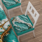 Coussins pour Chaises avec Élastique Housse de Chaise Effet Marbre Aigue-marine - AQUATIQUE
