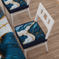 Coussins pour chaises avec élastique Housse de chaise effet marbre bleu océan - OCEAGLINT