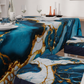 Coussins pour chaises avec élastique Housse de chaise effet marbre bleu océan - OCEAGLINT