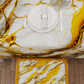 Coussins pour Chaises avec Élastique Housse de Chaise Effet Marbre Jaune - YELLOOOWW