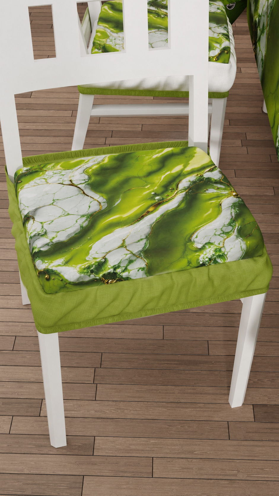 Coprisedia con Elastico Effetto Marmo Verde | Set 2 o 6 Pz | PETTI
