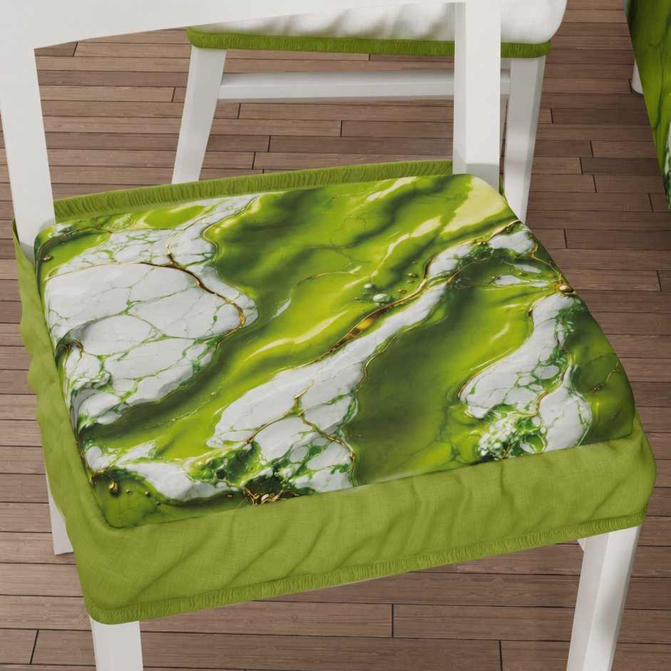 Coprisedia con Elastico Effetto Marmo Verde | Set 2 o 6 Pz | PETTI