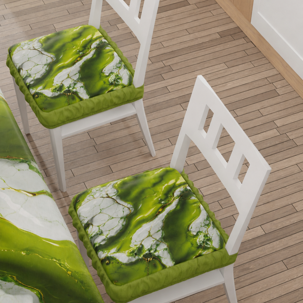 Coprisedia con Elastico Effetto Marmo Verde | Set 2 o 6 Pz | PETTI