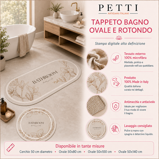 Tappeto Bagno Stampa Digitale Forma Ovale Nova 05