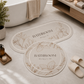 Tappeto Bagno Stampa Digitale Forma Ovale Clean Beige