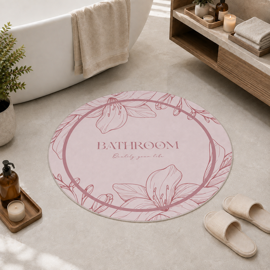 Tappeto Bagno Stampa Digitale Forma Ovale Clean Cipria