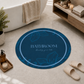 Tappeto Bagno Stampa Digitale Forma Ovale Clean Blu