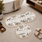 Tappeto Bagno Stampa Digitale Forma Ovale Deoris Beige