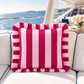 Cuscino Arredo con Rouches Righe Rosa/Bordeaux