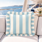 Cuscino Arredo con Rouches Righe Bianco/Celeste