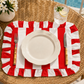 Tovagliette Americane con Rouches Righe Bianco/Rosso