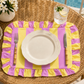 Tovagliette Americane con Rouches Righe Giallo/Lilla