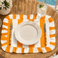 Tovagliette Americane con Rouches Righe Bianco/Arancione