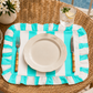 Tovagliette Americane con Rouches Righe Bianco/Tiffany