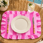 Tovagliette Americane con Rouches Righe Fucsia/Rosa