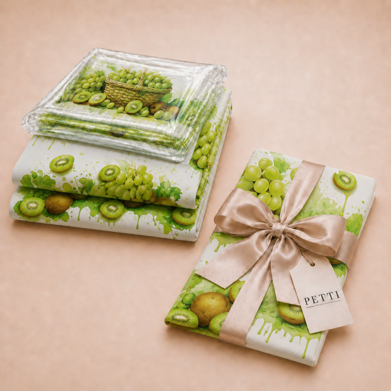 Promo Cucina Fruit Kiwi e Uva Tovaglia in Stampa Digitale + Tovaglia Trasparente + Runner in Omaggio