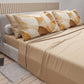 Lenzuola in Cotone, Completo Letto con Federe in Stampa Digitale Geo Cerchio Beige