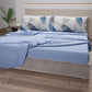 Lenzuola in Cotone, Completo Letto con Federe in Stampa Digitale Geo Cerchio Jeans Celeste