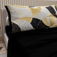 Lenzuola in Cotone, Completo Letto con Federe in Stampa Digitale Geo Cerchio Nero Oro