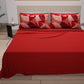 Lenzuola in Cotone, Completo Letto con Federe in Stampa Digitale Geo Cerchio Rosso