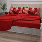 Lenzuola in Cotone, Completo Letto con Federe in Stampa Digitale Geo Cerchio Rosso