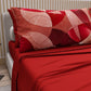 Lenzuola in Cotone, Completo Letto con Federe in Stampa Digitale Geo Cerchio Rosso