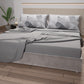 Lenzuola in Cotone, Completo Letto con Federe in Stampa Digitale Geo Cerchio Silver Grigio Chiaro
