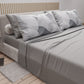 Lenzuola in Cotone, Completo Letto con Federe in Stampa Digitale Geo Cerchio Silver Grigio Chiaro