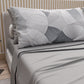 Lenzuola in Cotone, Completo Letto con Federe in Stampa Digitale Geo Cerchio Silver Grigio Chiaro
