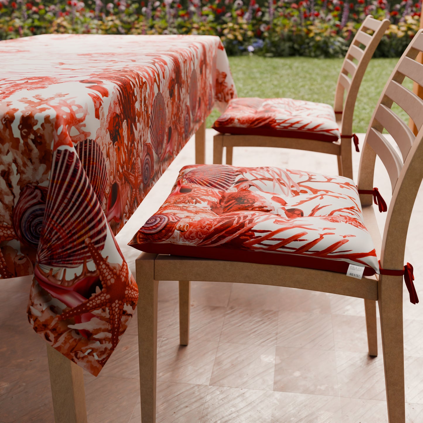 Coussins pour chaises Housse de chaise 6 pièces Corail rouge