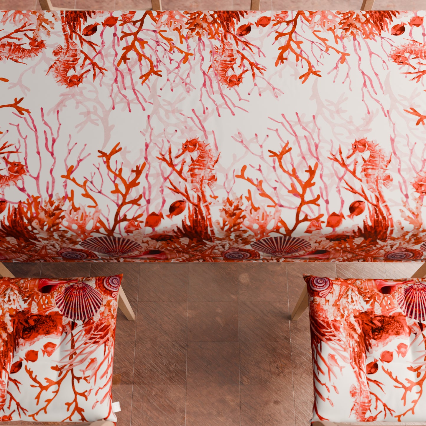 Coussins pour chaises Housse de chaise 6 pièces Corail rouge
