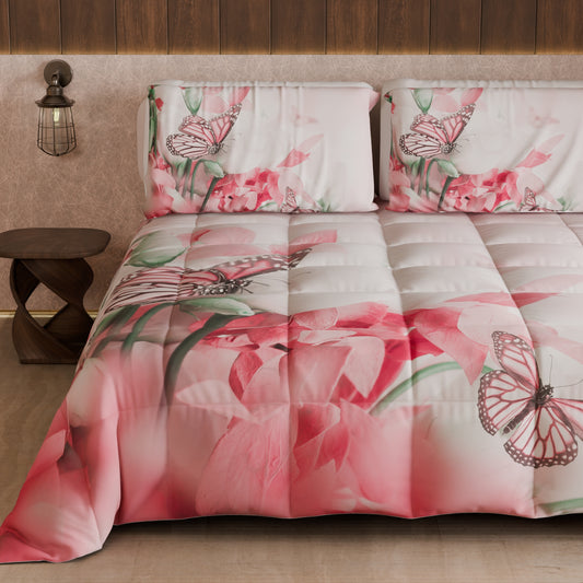 Duvet, Double Quilt, Single, Square and Half, Roses Butterfly