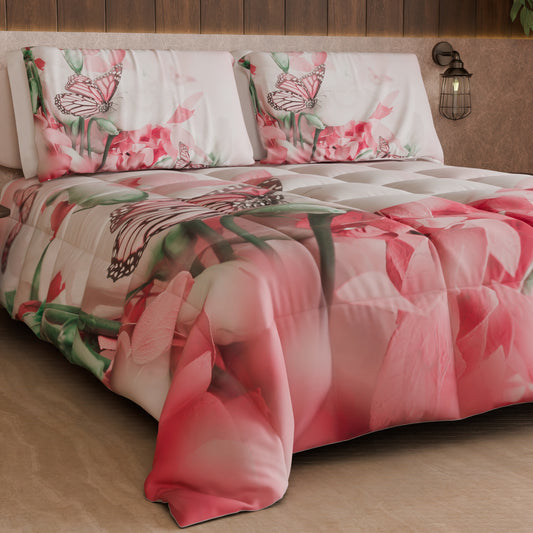 Duvet, Double Quilt, Single, Square and Half, Roses Butterfly