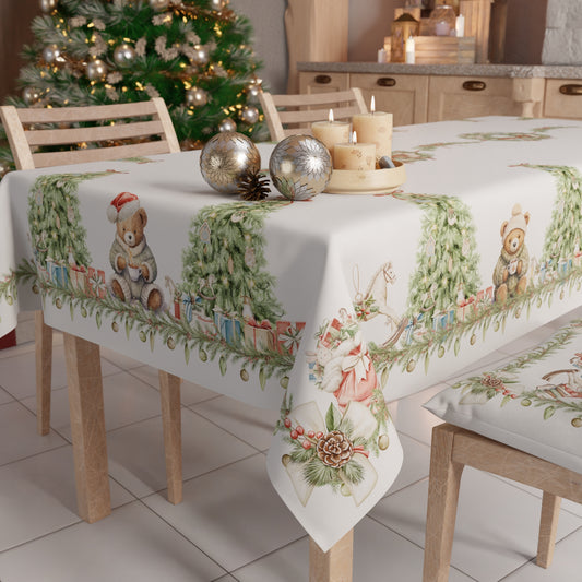 Tovaglia Natalizia, Tovaglia da tavola Antimacchia, Copritavolo da Cucina Xmas Bears