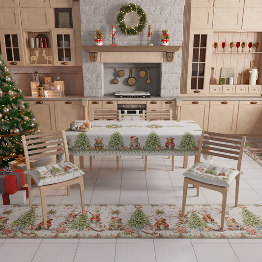 Chemin de table de Noël, Chemin de table de Noël, Nappe chemin de table de Noël, Chemin de table de cuisine Xmas Ours
