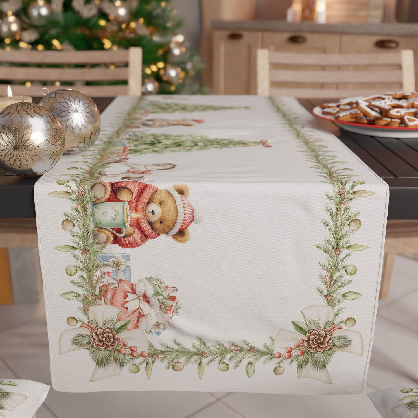 Runner Natalizi, Runner Tavola Natalizio, Tovaglia Runner Natalizia, Runner Cucina Xmas Bears