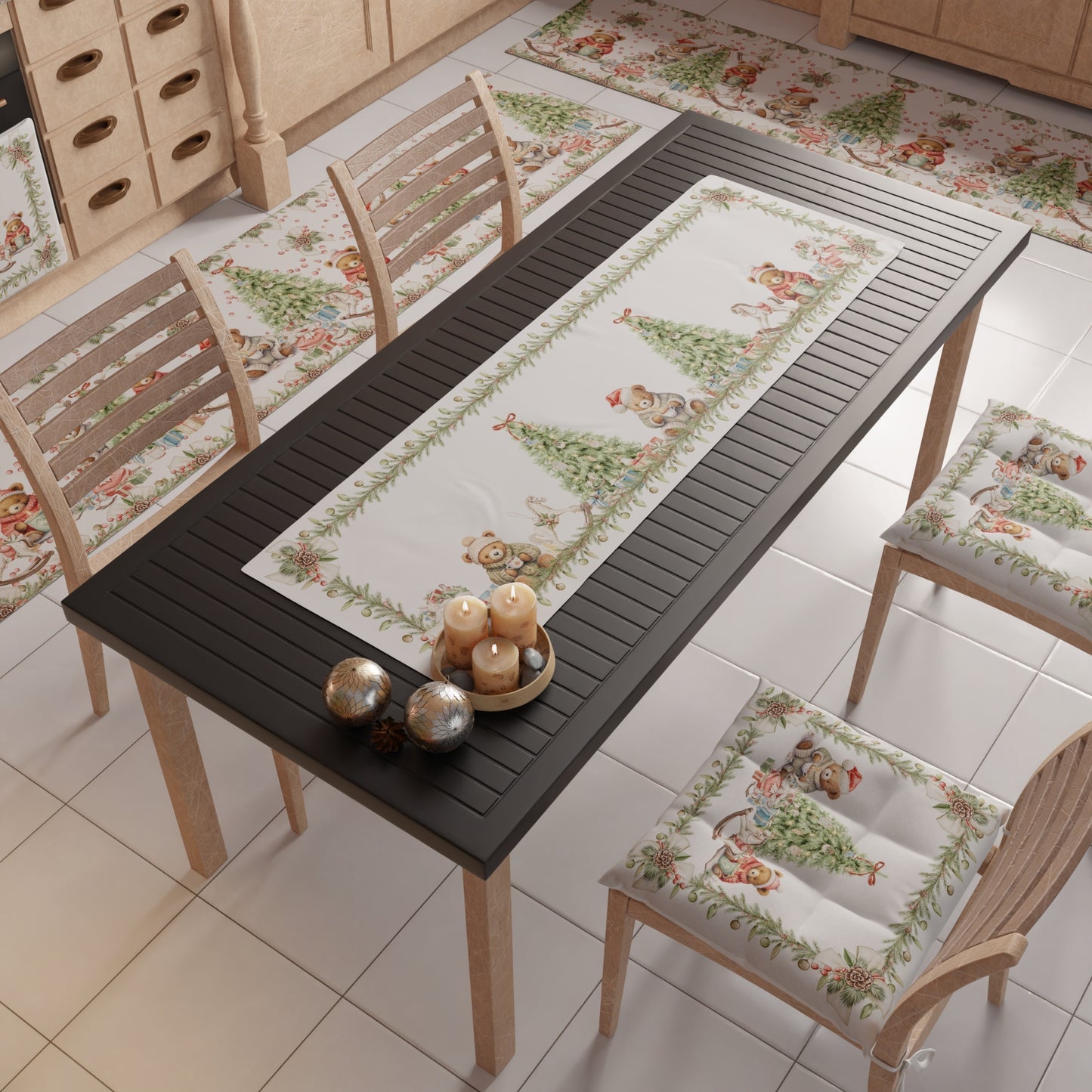 Runner Natalizi, Runner Tavola Natalizio, Tovaglia Runner Natalizia, Runner Cucina Xmas Bears