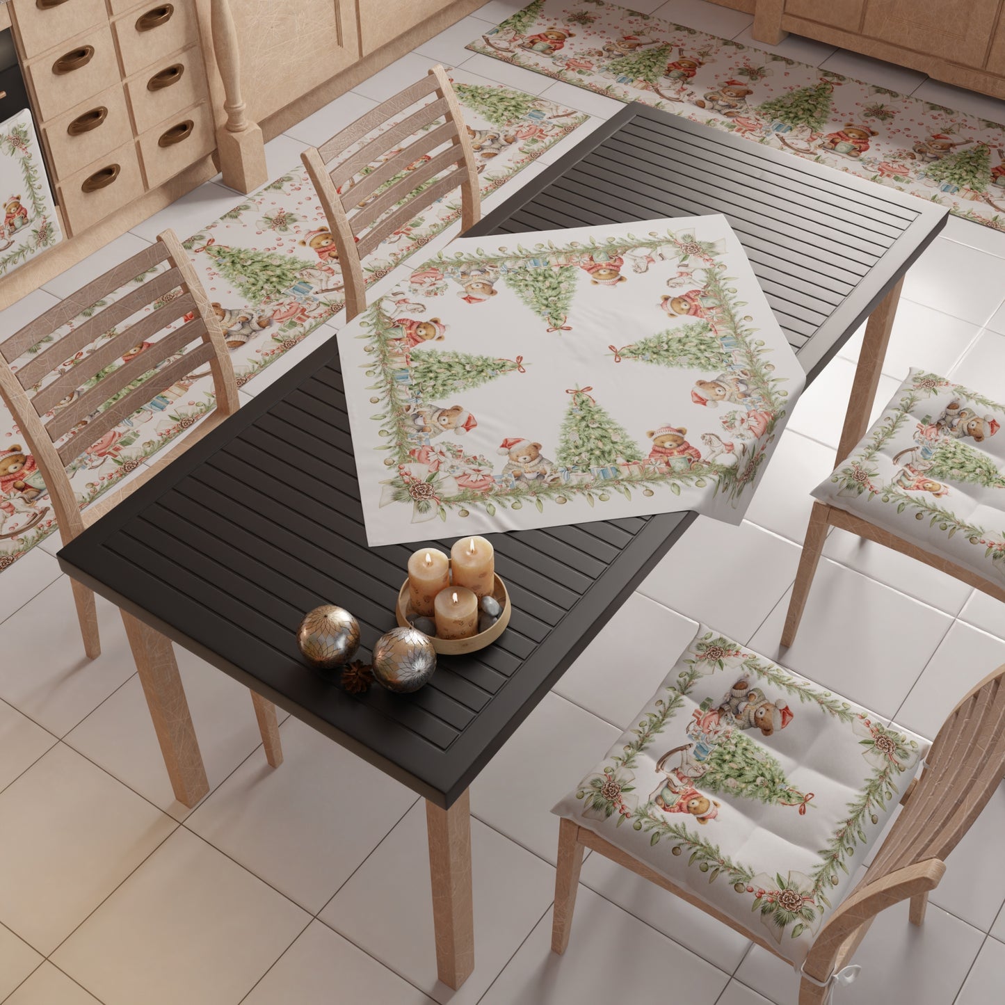 Centrotavola Natalizio per Cucina in Stampa Digitale Xmas Bears