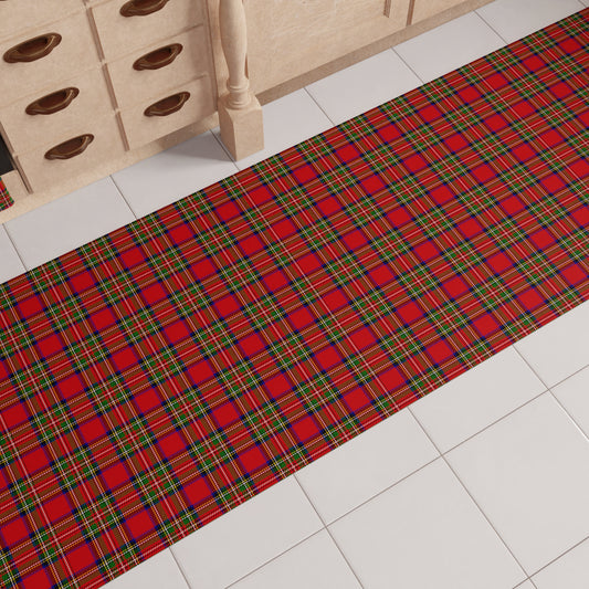 Tappeto Cucina Natalizio Antiscivolo Passatoia Natalizia Cucina lavabile Fiocco Tartan, Fantasia Scozzese